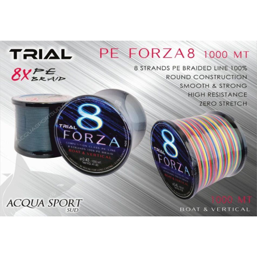 Trecciato Trial PE Forza 8 Braided Line 1000 mt AQS 