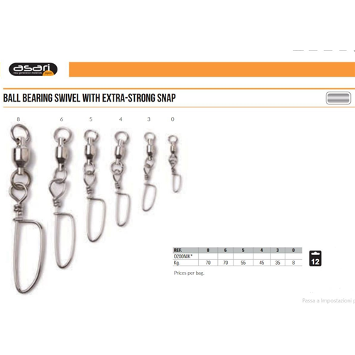 Ball Bearing Swivel Whit Extra Strong Snap 0200NIK Asari