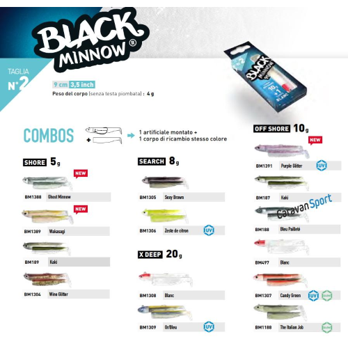 Combo Black Minnow 90 Fiiish