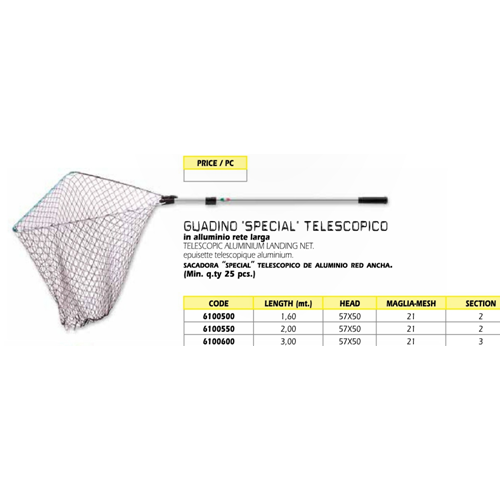 Guadino Telescopico In Alluminio A Rete Larga 6100 Lineaeffe