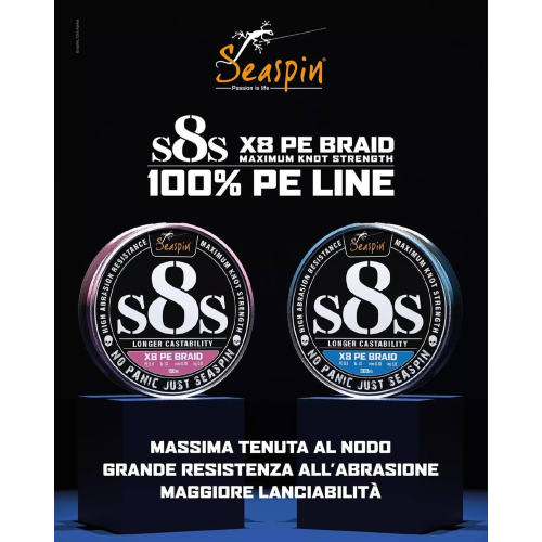 Trecciato S8S X8 PE Braid 150 mt Seaspin