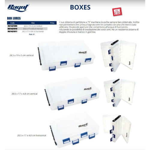 Scatola Box Lures Porta Artificiali Ragot